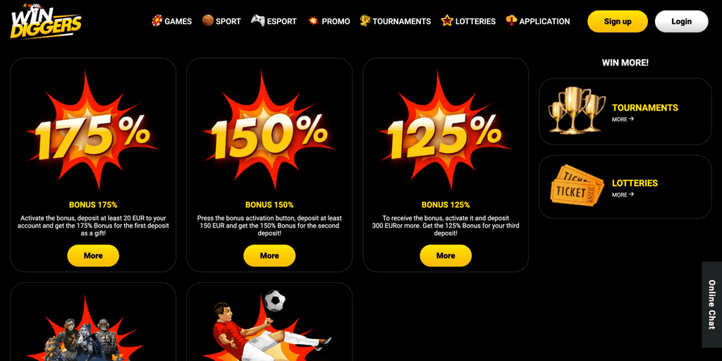 Win Diggers Casino Online Games